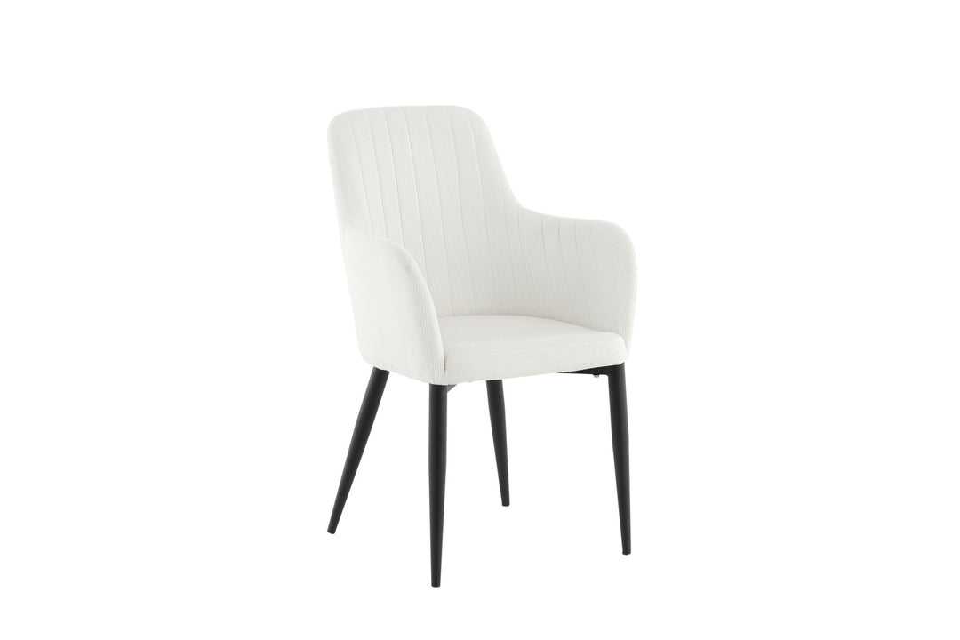 Venture Home Comfort Dining Chair 2-pack - Black Legs / Beige Corduroy