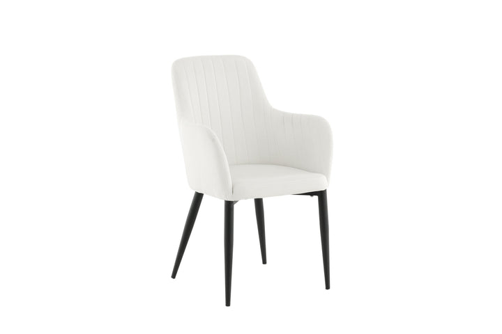 Venture Home Comfort Dining Chair 2-pack - Black Legs / Beige Corduroy