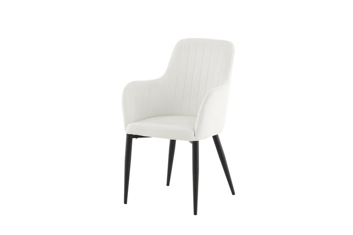 Venture Home Comfort Dining Chair 2-pack - Black Legs / Beige Corduroy