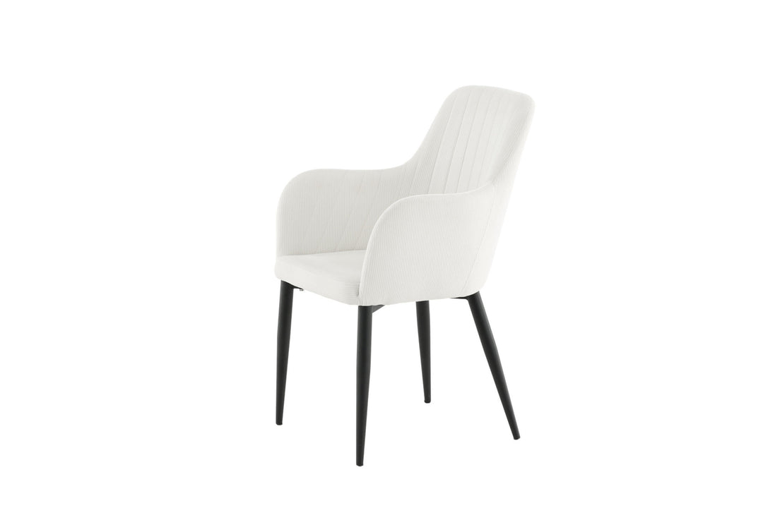 Venture Home Comfort Dining Chair 2-pack - Black Legs / Beige Corduroy