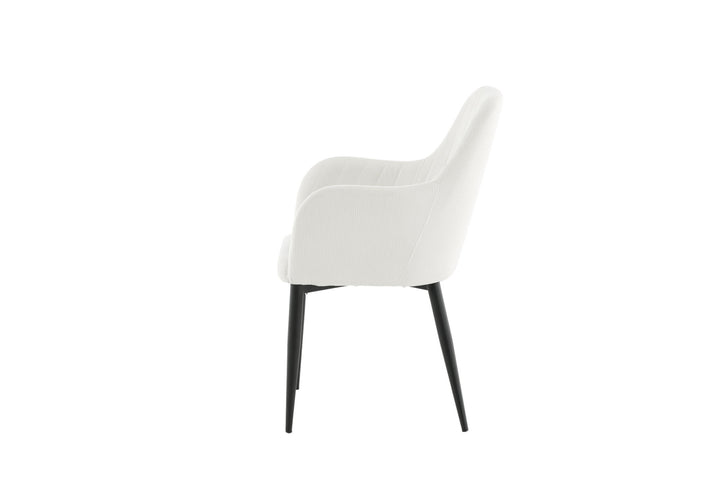 Venture Home Comfort Dining Chair 2-pack - Black Legs / Beige Corduroy