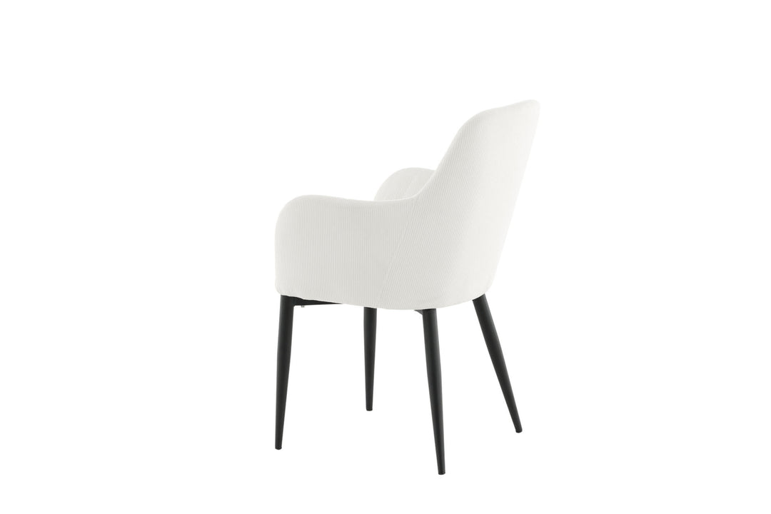 Venture Home Comfort Dining Chair 2-pack - Black Legs / Beige Corduroy