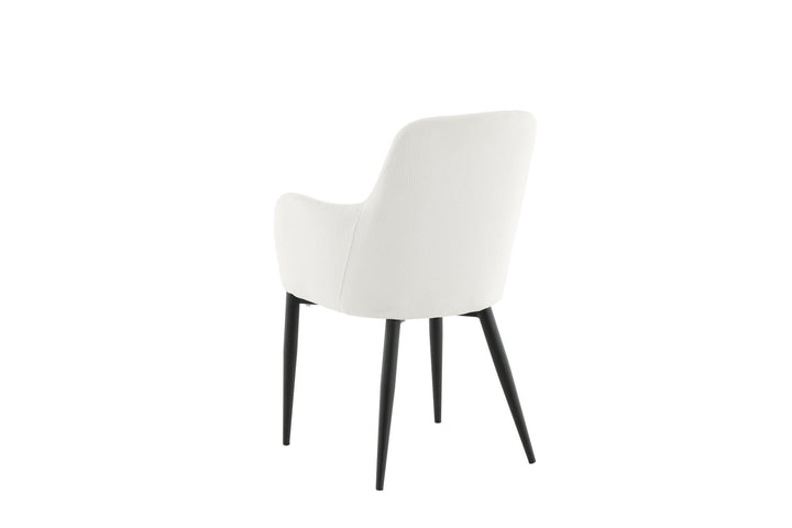Venture Home Comfort Dining Chair 2-pack - Black Legs / Beige Corduroy