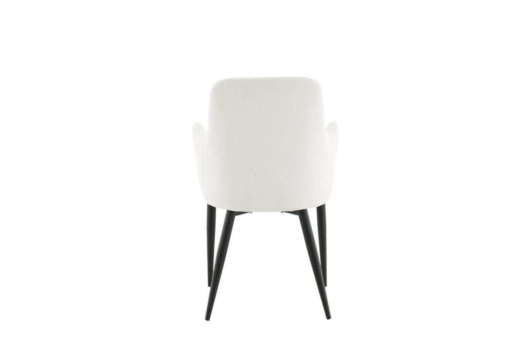 Venture Home Comfort Dining Chair 2-pack - Black Legs / Beige Corduroy