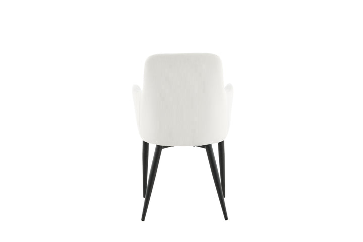 Venture Home Comfort Dining Chair 2-pack - Black Legs / Beige Corduroy