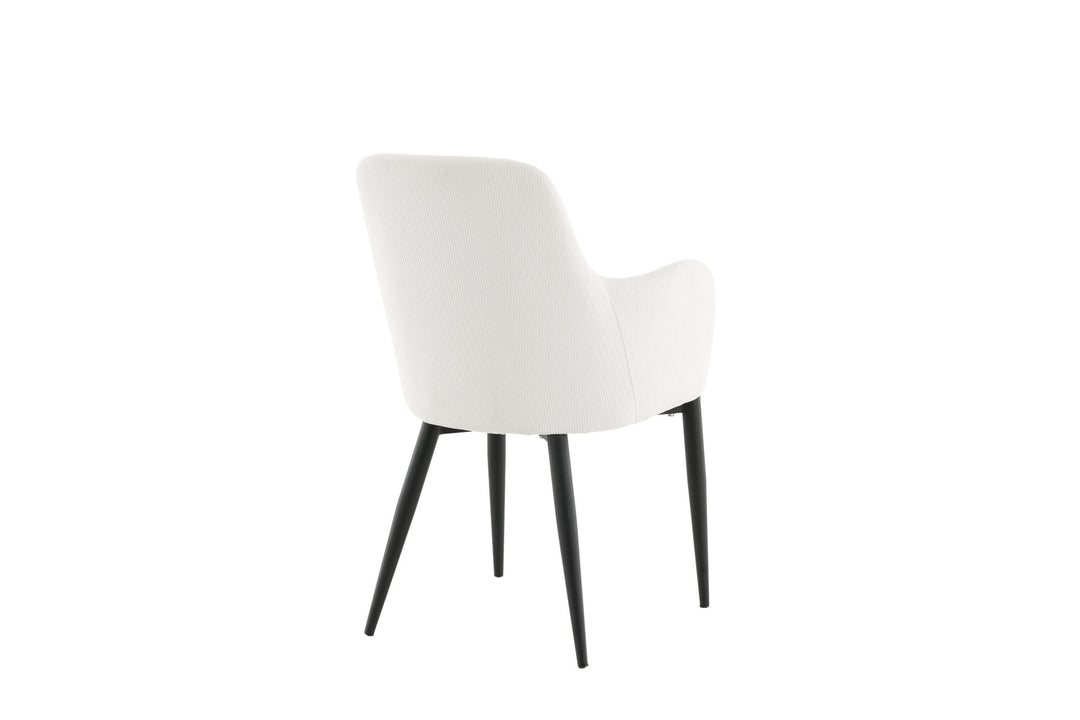 Venture Home Comfort Dining Chair 2-pack - Black Legs / Beige Corduroy