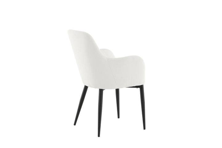 Venture Home Comfort Dining Chair 2-pack - Black Legs / Beige Corduroy