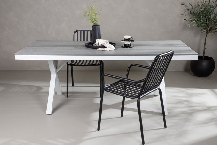 Venture Home Garcia Diningtable Alumnium - White / Light Grey Aintwood / Rectangular 100*200*