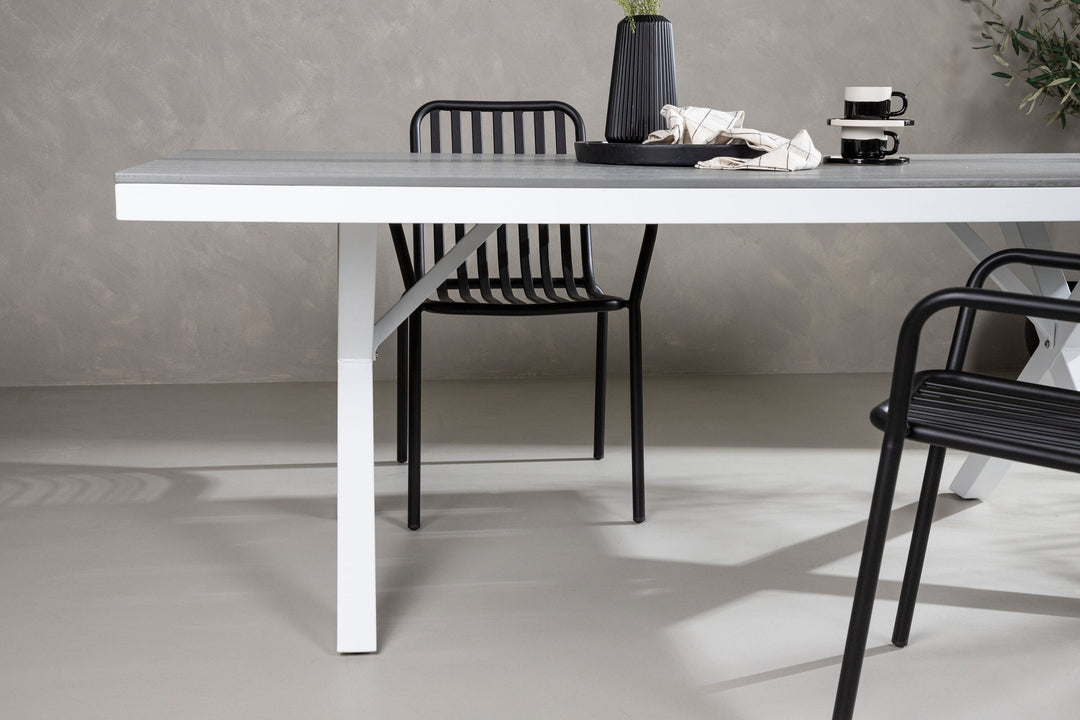 Venture Home Garcia Diningtable Alumnium - White / Light Grey Aintwood / Rectangular 100*200*