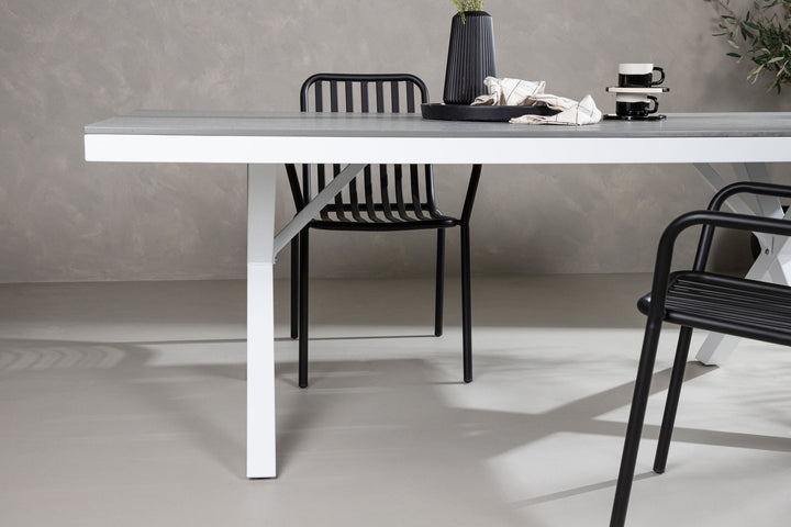 Venture Home Garcia Diningtable Alumnium - White / Light Grey Aintwood / Rectangular 100*200*