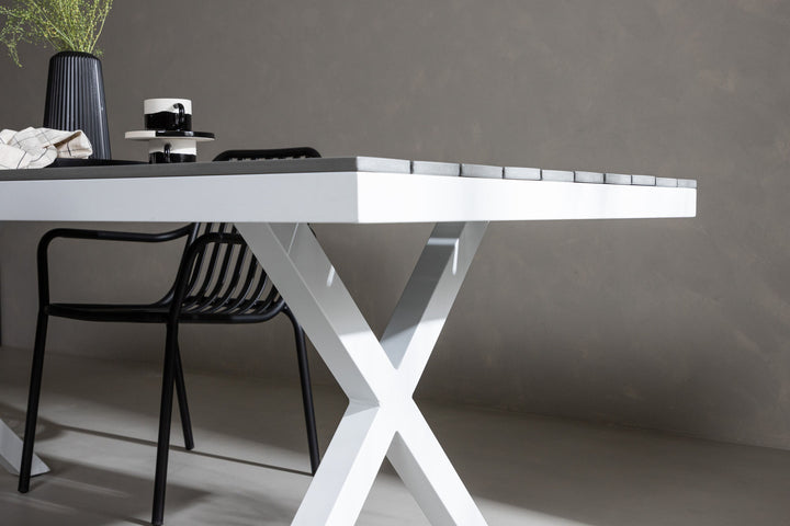 Venture Home Garcia Diningtable Alumnium - White / Light Grey Aintwood / Rectangular 100*200*