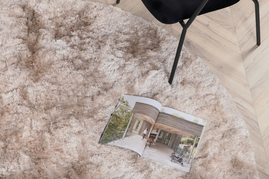 Venture Home Shiva Shaggy Carpet - ø200cm - Champagne