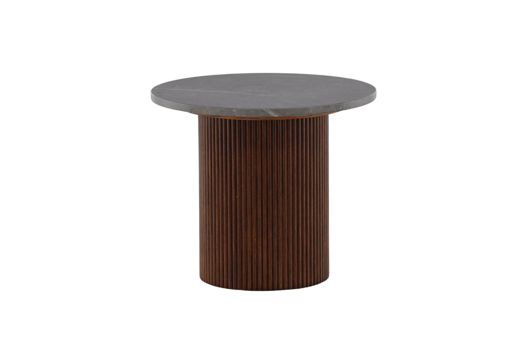 Vind Härön Side Table - Dark Brown / Dark Grey Marblelook