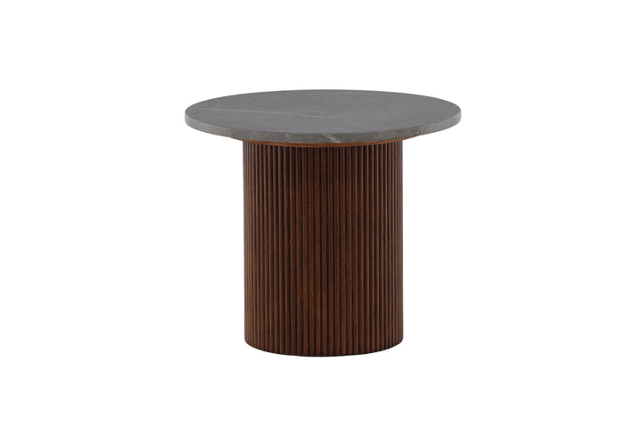 Vind Härön Side Table - Dark Brown / Dark Grey Marblelook
