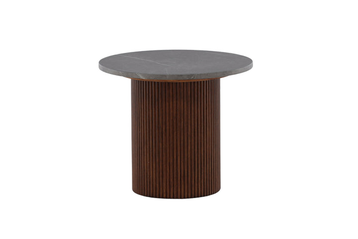 Vind Härön Side Table - Dark Brown / Dark Grey Marblelook