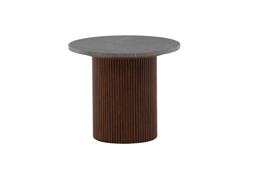 Vind Härön Side Table - Dark Brown / Dark Grey Marblelook