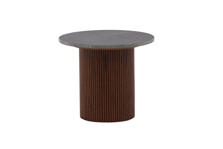 Vind Härön Side Table - Dark Brown / Dark Grey Marblelook