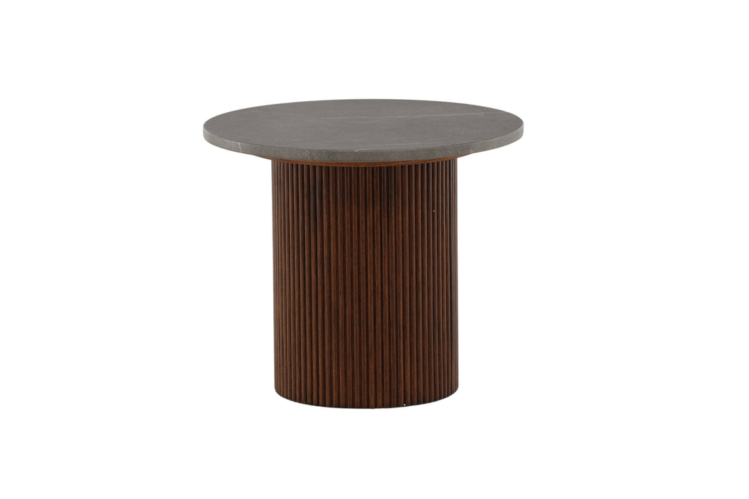 Vind Härön Side Table - Dark Brown / Dark Grey Marblelook