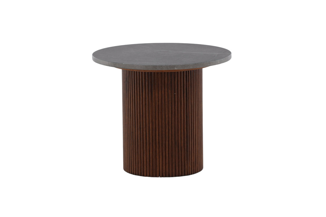 Vind Härön Side Table - Dark Brown / Dark Grey Marblelook