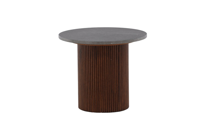 Vind Härön Side Table - Dark Brown / Dark Grey Marblelook
