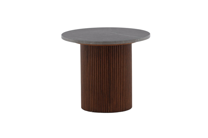 Vind Härön Side Table - Dark Brown / Dark Grey Marblelook