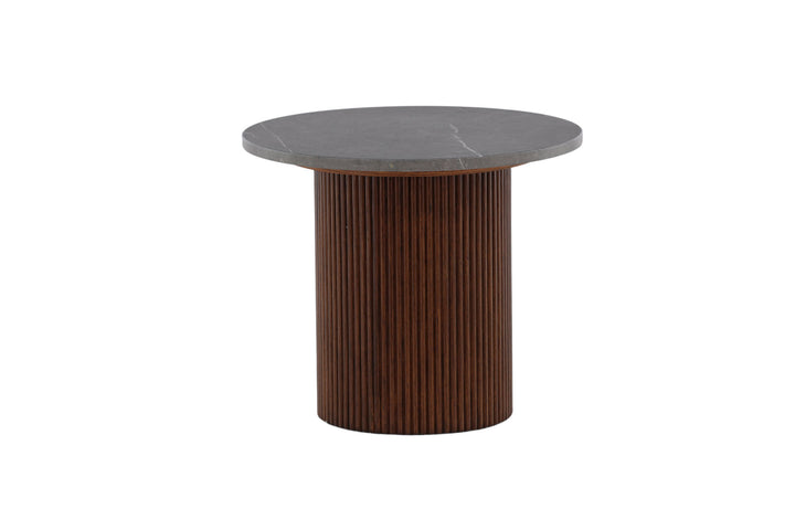 Vind Härön Side Table - Dark Brown / Dark Grey Marblelook
