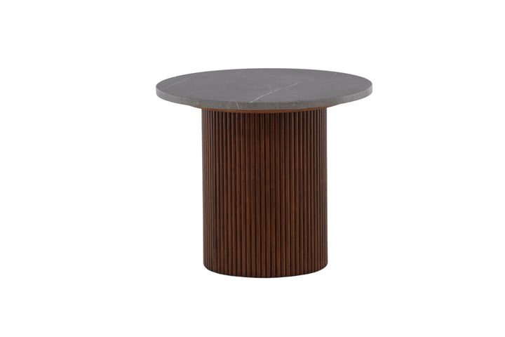 Vind Härön Side Table - Dark Brown / Dark Grey Marblelook