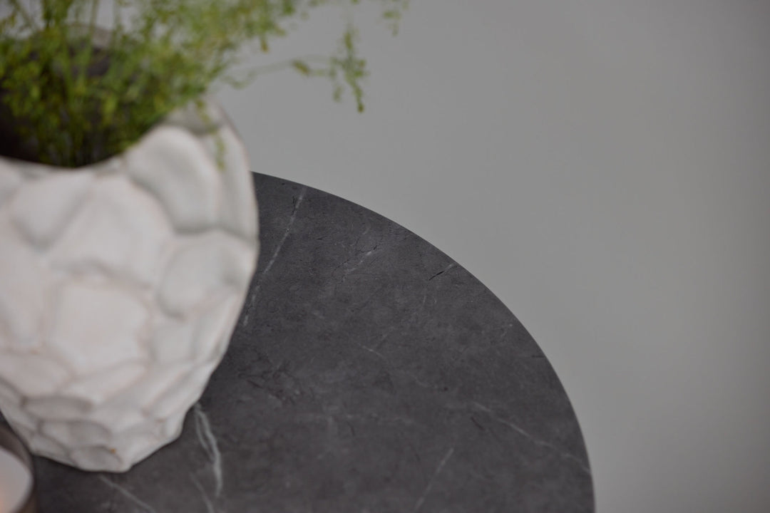 Vind Härön Side Table - Dark Brown / Dark Grey Marblelook