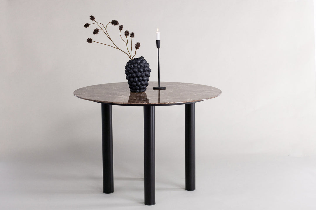 Vind Havsten Dining Table - Mocca / Dark grey Marblelook