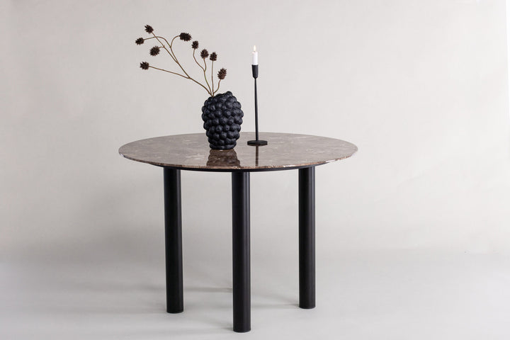 Vind Havsten Dining Table - Mocca / Dark grey Marblelook