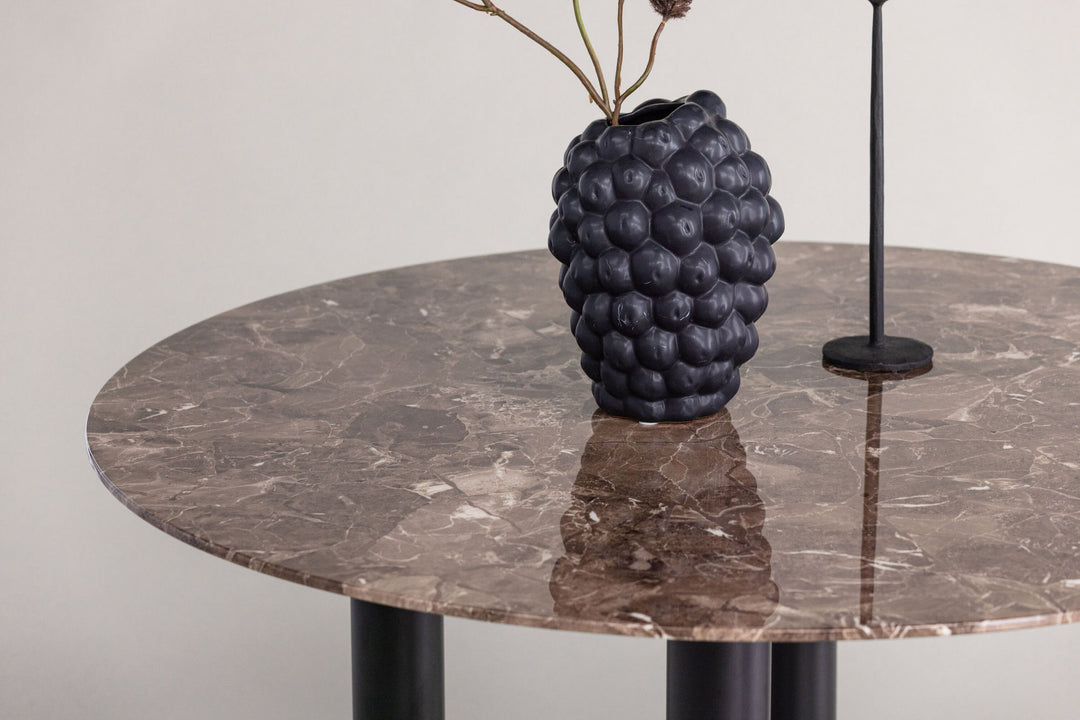 Vind Havsten Dining Table - Mocca / Dark grey Marblelook