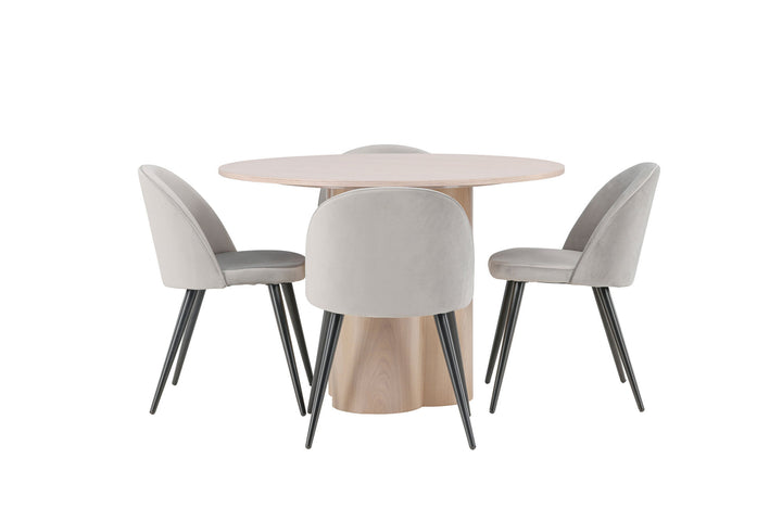 Venture Home OliviaDiningTable-WhiteWashVeneer+VelvetDiningChair-LightGrey/Black_4
