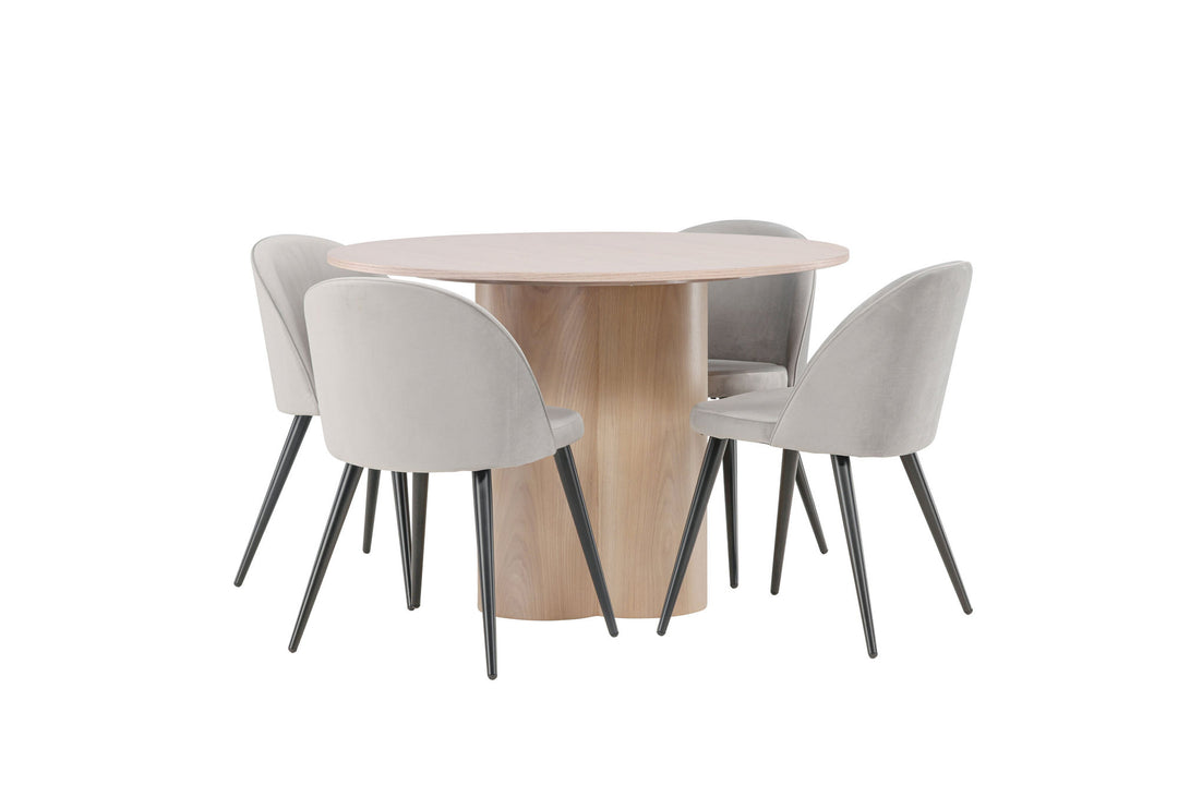 Venture Home OliviaDiningTable-WhiteWashVeneer+VelvetDiningChair-LightGrey/Black_4