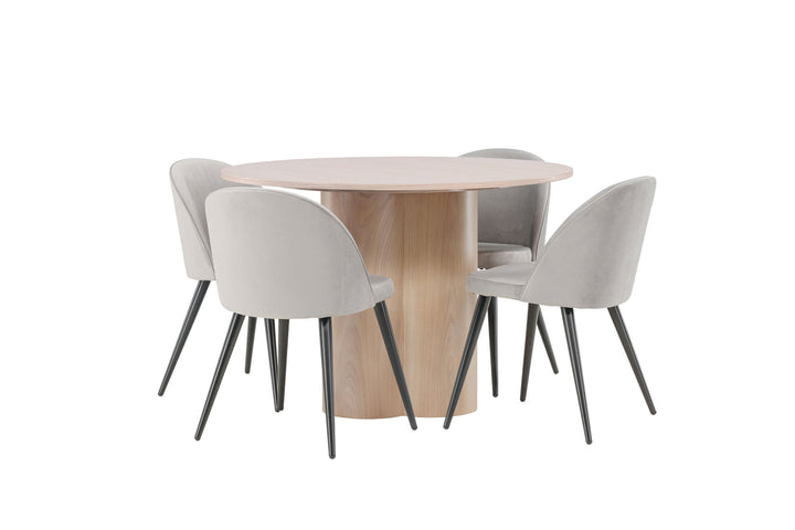 Venture Home OliviaDiningTable-WhiteWashVeneer+VelvetDiningChair-LightGrey/Black_4