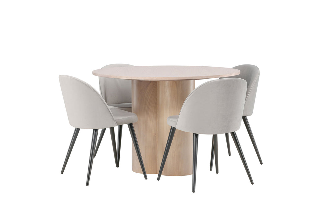 Venture Home OliviaDiningTable-WhiteWashVeneer+VelvetDiningChair-LightGrey/Black_4