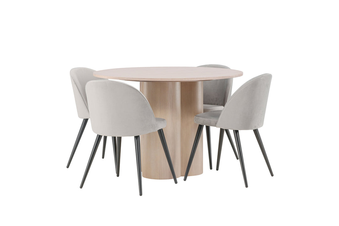 Venture Home OliviaDiningTable-WhiteWashVeneer+VelvetDiningChair-LightGrey/Black_4