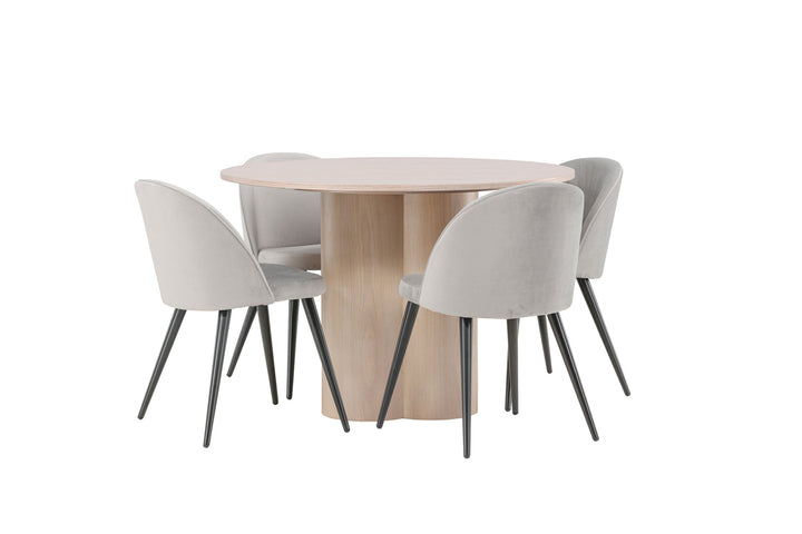 Venture Home OliviaDiningTable-WhiteWashVeneer+VelvetDiningChair-LightGrey/Black_4