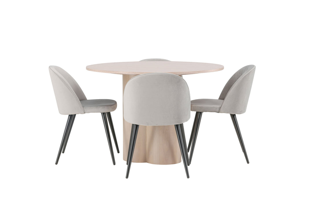 Venture Home OliviaDiningTable-WhiteWashVeneer+VelvetDiningChair-LightGrey/Black_4