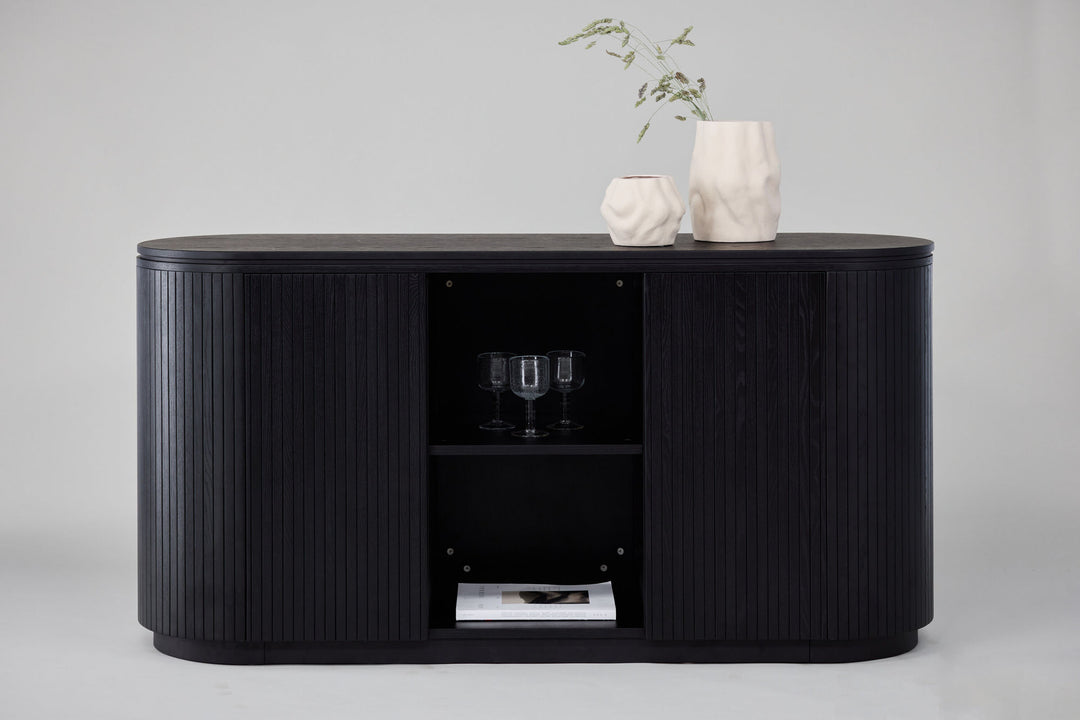 Vind Fjällbacka - High Storage - MDF Veneer / Black Oak/faneer