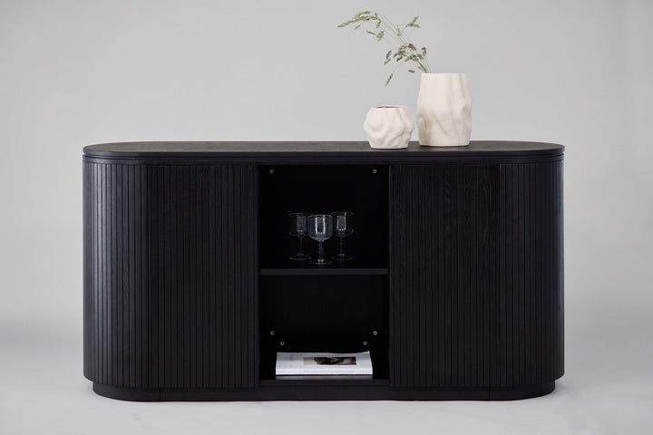 Vind Fjällbacka - High Storage - MDF Veneer / Black Oak/faneer