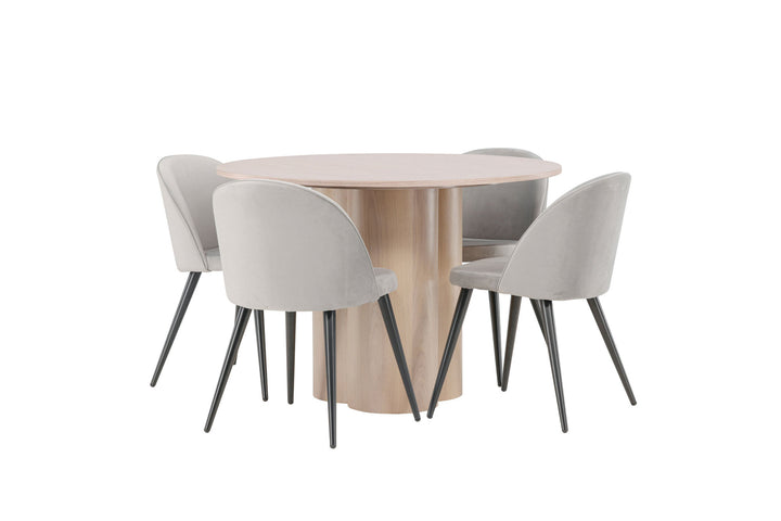 Venture Home OliviaDiningTable-WhiteWashVeneer+VelvetDiningChair-LightGrey/Black_4