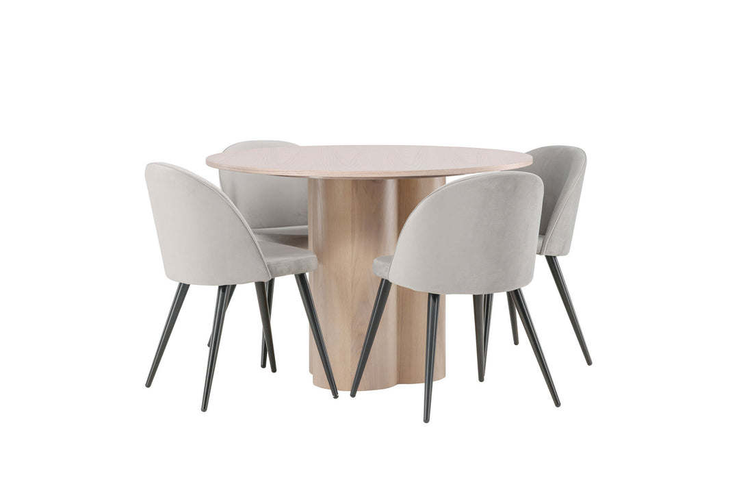 Venture Home OliviaDiningTable-WhiteWashVeneer+VelvetDiningChair-LightGrey/Black_4