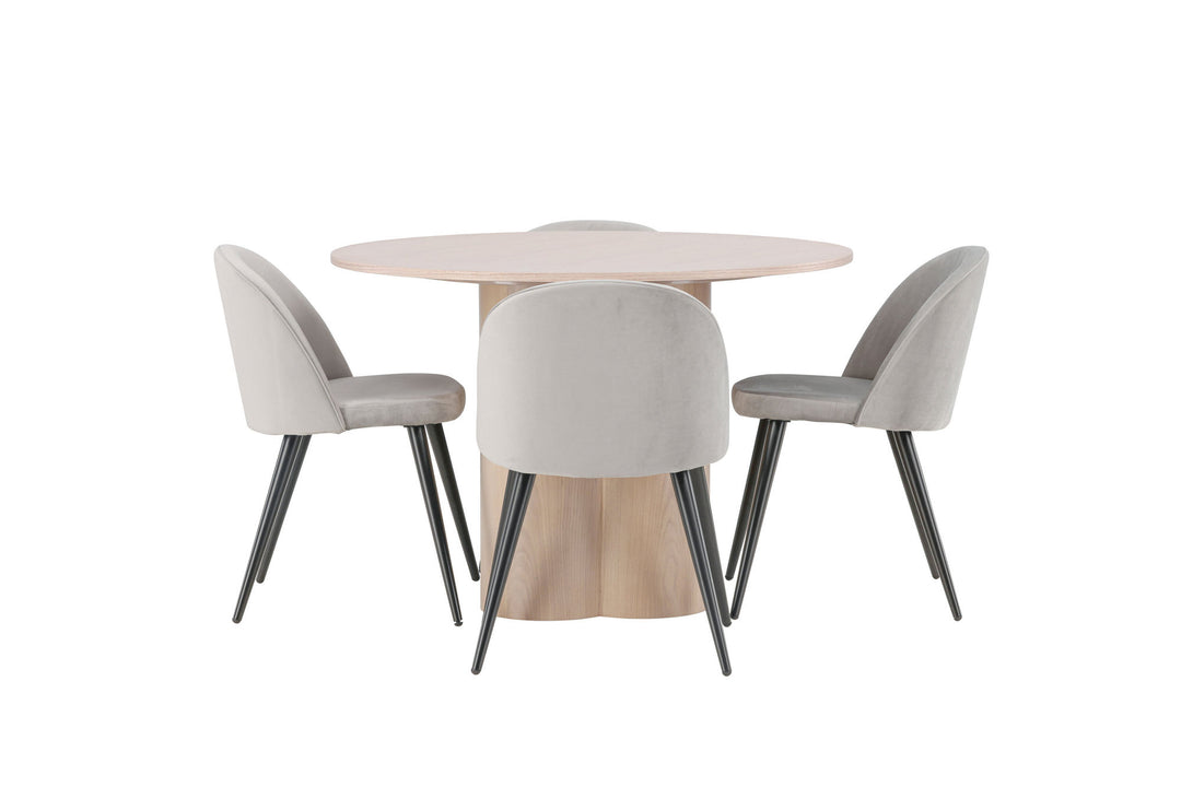 Venture Home OliviaDiningTable-WhiteWashVeneer+VelvetDiningChair-LightGrey/Black_4