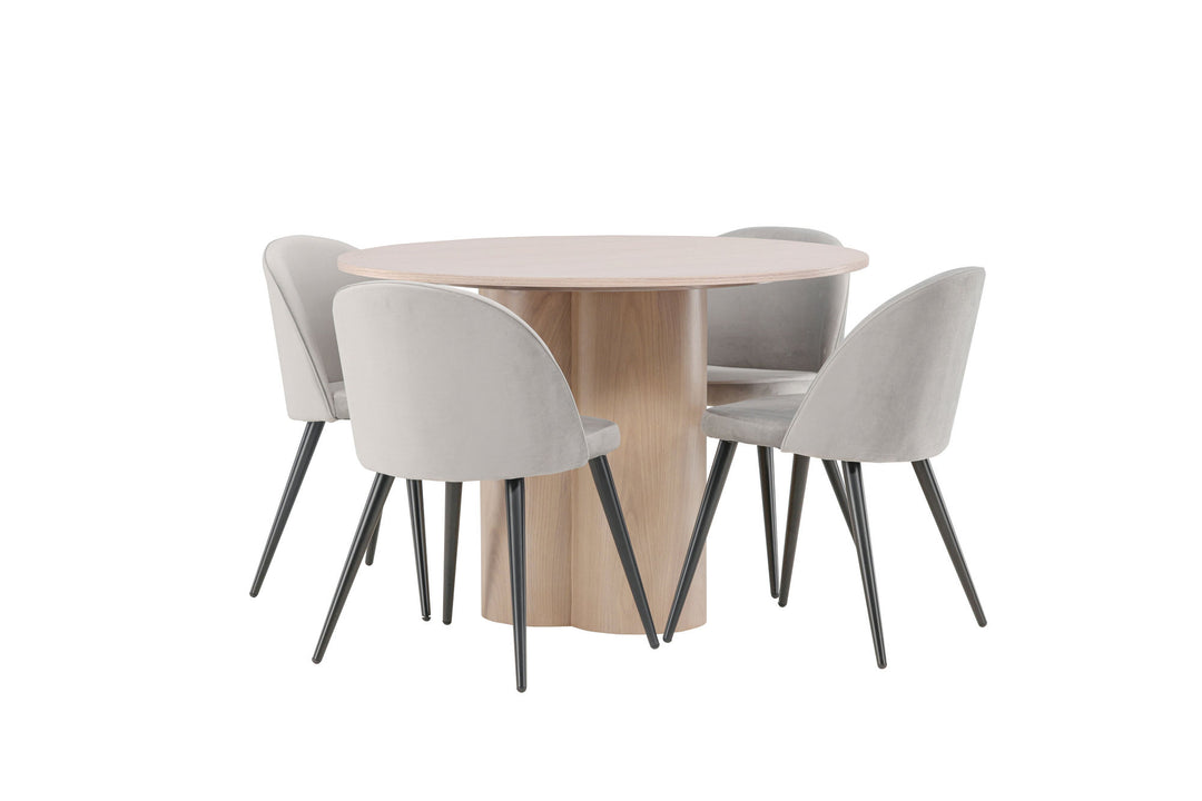 Venture Home OliviaDiningTable-WhiteWashVeneer+VelvetDiningChair-LightGrey/Black_4