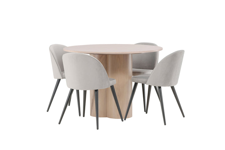 Venture Home OliviaDiningTable-WhiteWashVeneer+VelvetDiningChair-LightGrey/Black_4