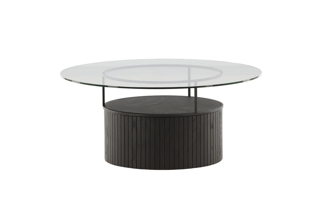 Furniture Fashion Bovall Sofa Table - Black / Clear glass ⌀90