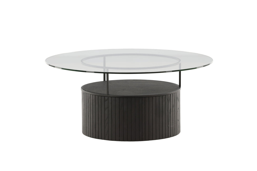 Furniture Fashion Bovall Sofa Table - Black / Clear glass ⌀90
