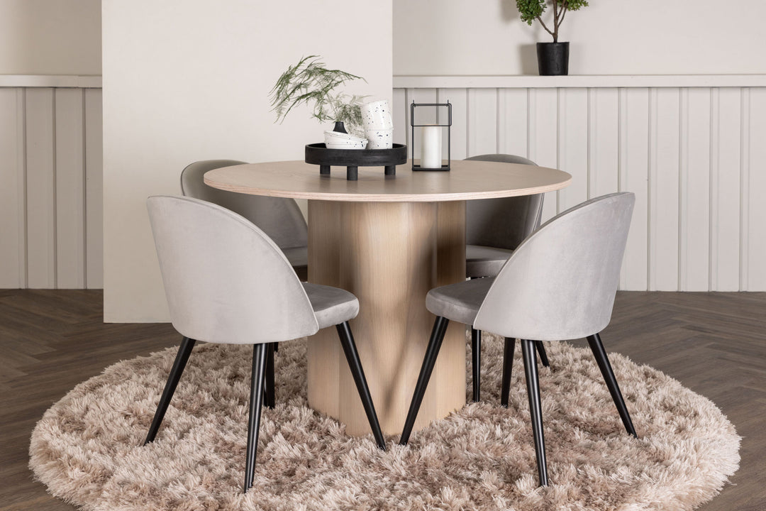 Venture Home OliviaDiningTable-WhiteWashVeneer+VelvetDiningChair-LightGrey/Black_4