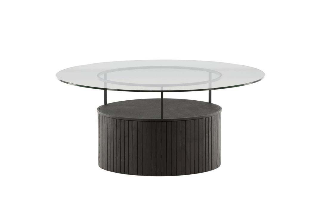 Furniture Fashion Bovall Sofa Table - Black / Clear glass ⌀90