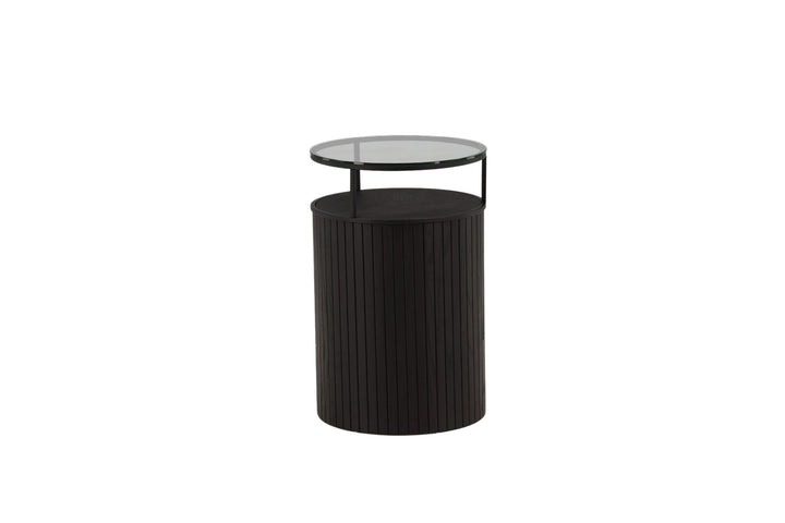 Furniture Fashion Bovall Side Table - Black / Clear glass ⌀37